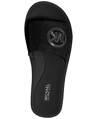 Michael Kors Women's Mk Charm Pool Slide Slip-On Flat Sandals