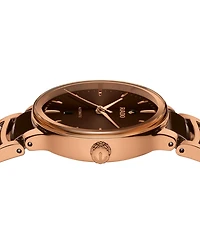 Rado Women's Swiss Centrix Brown Ceramic & Rose Gold Pvd Bracelet Watch 31mm