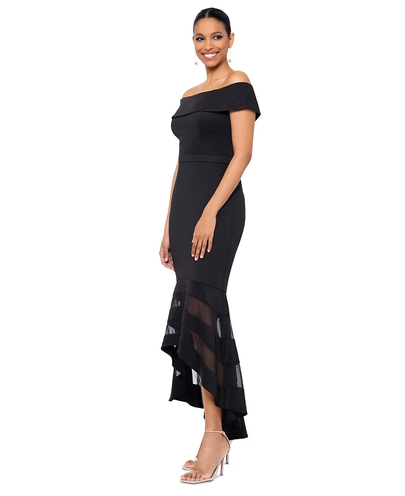 Xscape Women's Illusion High-Low Fit & Flare Dress