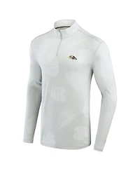 Men's Tommy Bahama Gray Baltimore Ravens Delray Frond IslandZone Half-Zip Sweatshirt