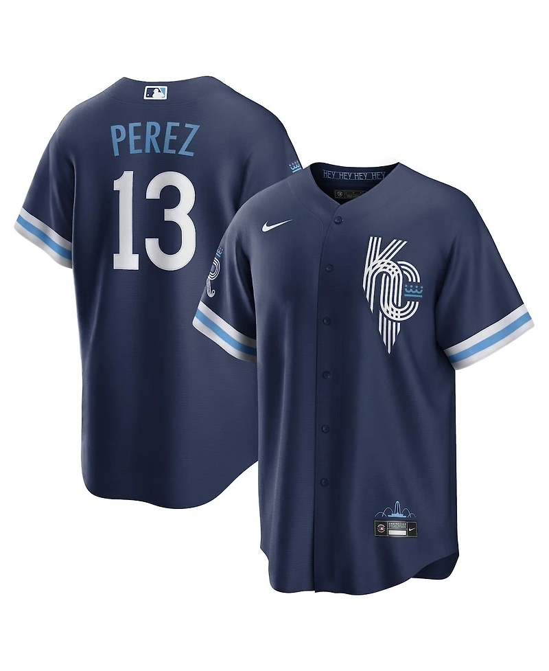Men's Nike Salvador Perez Navy Kansas City Royals 2022 Connect Replica Player Jersey