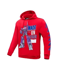 Men's and Women's Freeze Max Red Transformers Made On Cybertron Pullover Hoodie