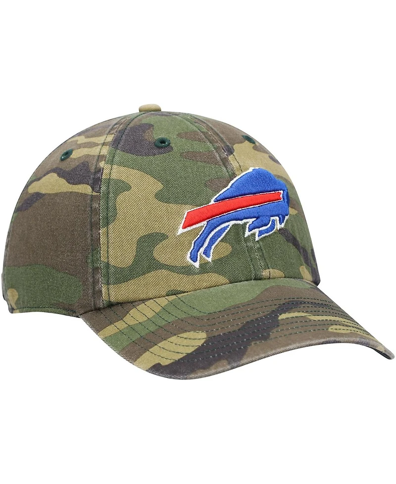 Men's '47 Brand Camo Buffalo Bills Woodland Clean Up Adjustable Hat