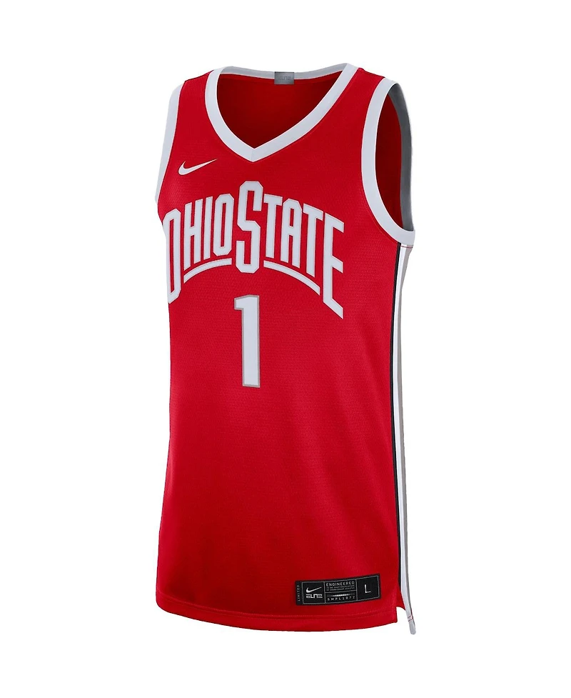 Men's Nike #1 Scarlet Ohio State Buckeyes Limited Basketball Jersey