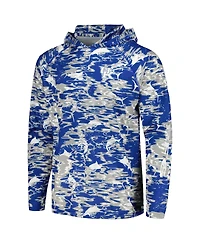 Men's Columbia Royal Kentucky Wildcats Pfg Terminal Tackle Omni-Shade Rippled Long Sleeve Hooded T-shirt