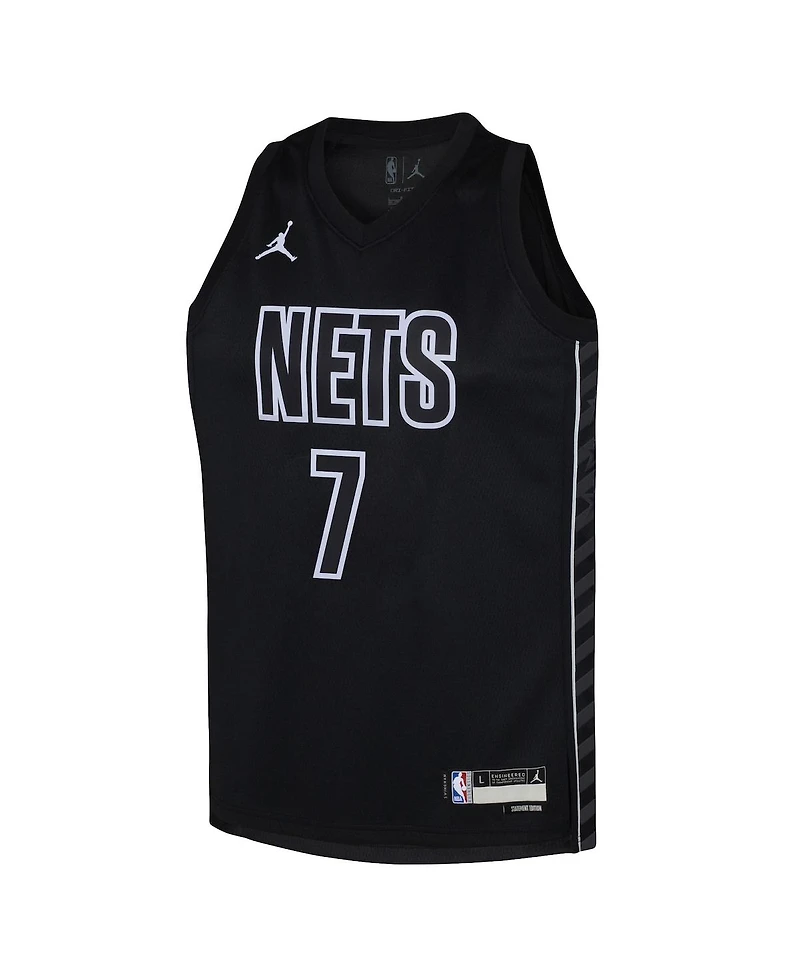 Big Boys Jordan Kevin Durant Black Brooklyn Nets Swingman Jersey - Statement Edition