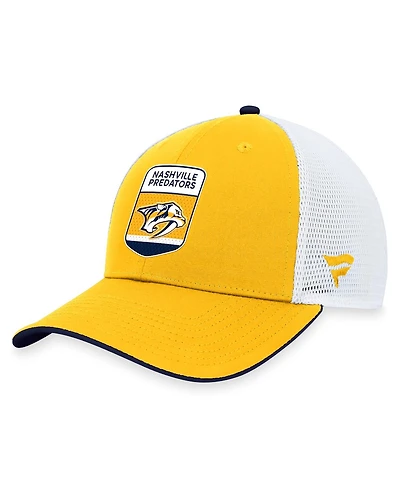 Men's Fanatics Gold Nashville Predators 2023 Nhl Draft On Stage Trucker Adjustable Hat