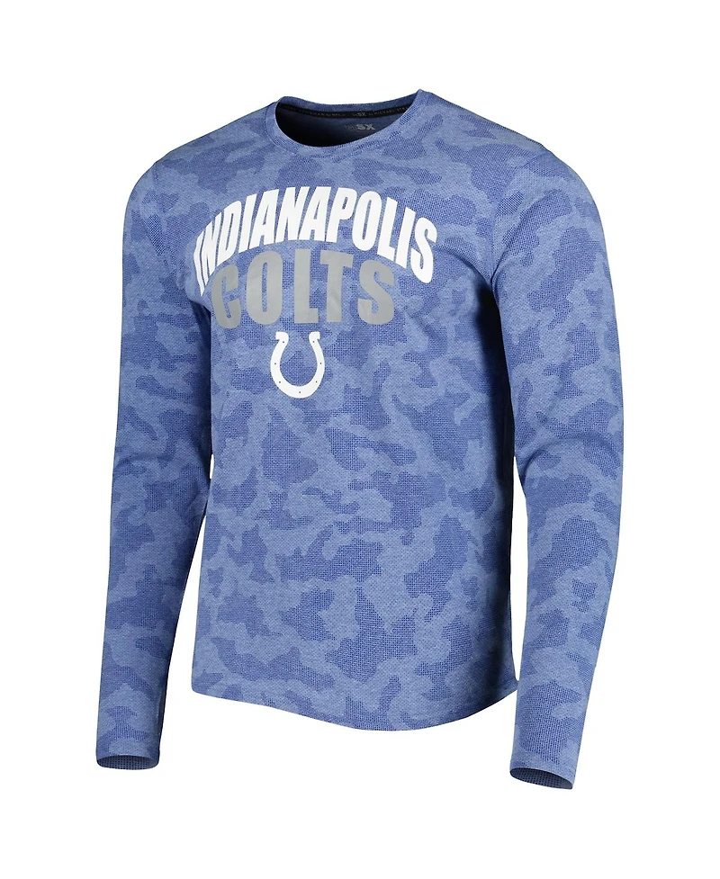 Men's Msx by Michael Strahan Royal Indianapolis Colts Performance Camo Long Sleeve T-shirt