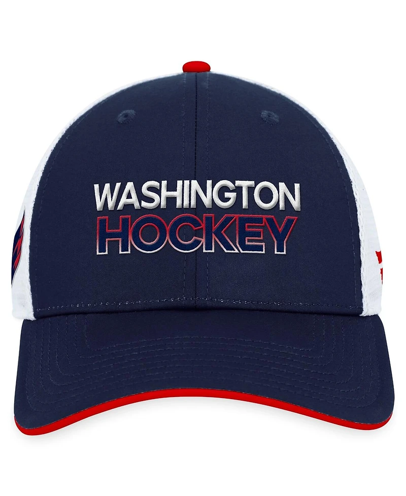 Men's Fanatics Navy Washington Capitals Authentic Pro Rink Trucker Adjustable Hat