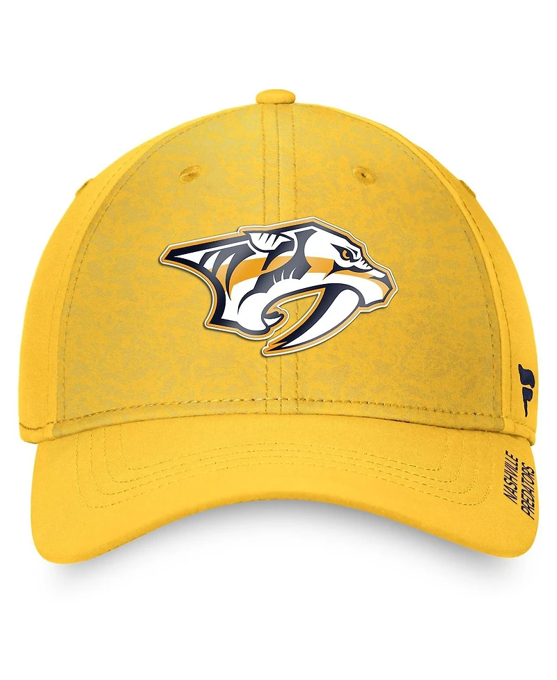 Men's Fanatics Gold Nashville Predators Authentic Pro Rink Flex Hat