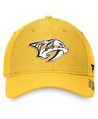 Men's Fanatics Gold Nashville Predators Authentic Pro Rink Flex Hat