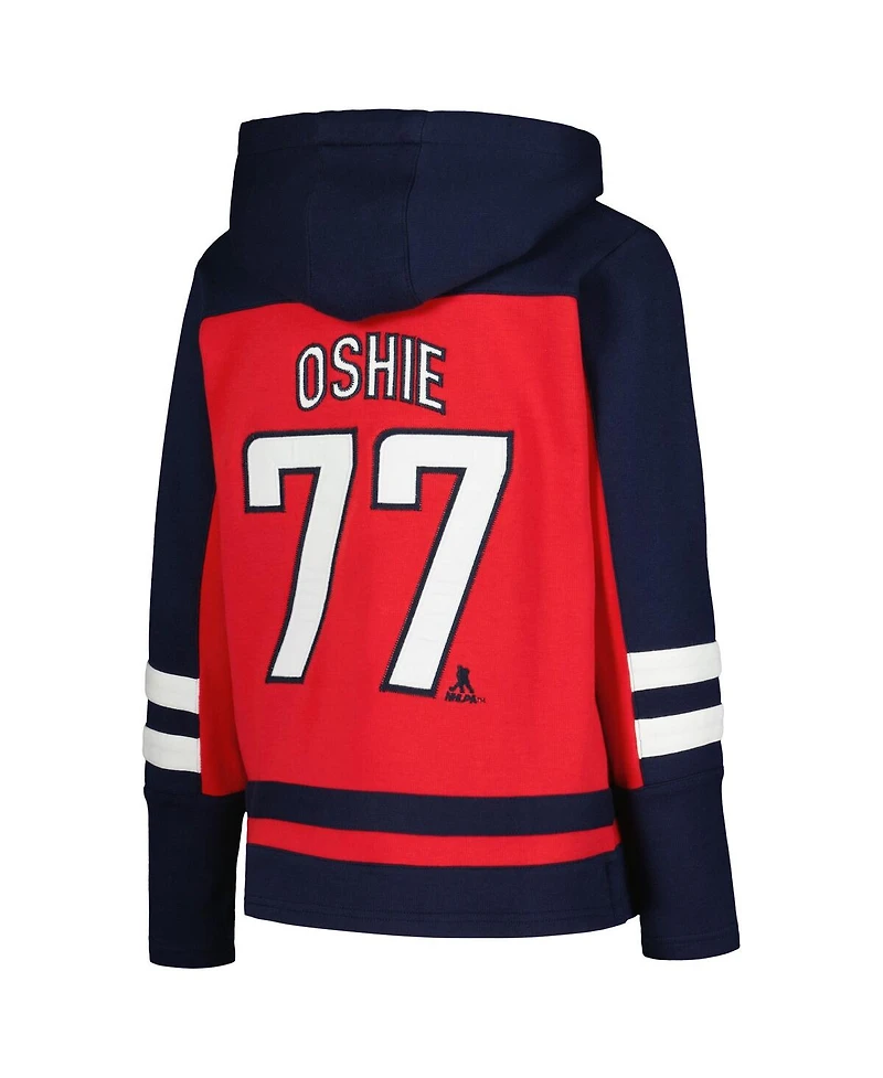 Youth Tj Oshie Red Washington Capitals Ageless Must-Have V-Neck Name and Number Pullover Hoodie