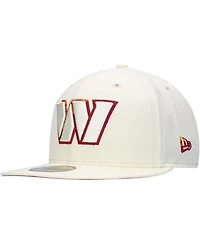 Men's New Era Cream Washington Commanders Chrome Color Dim 59FIFTY Fitted Hat