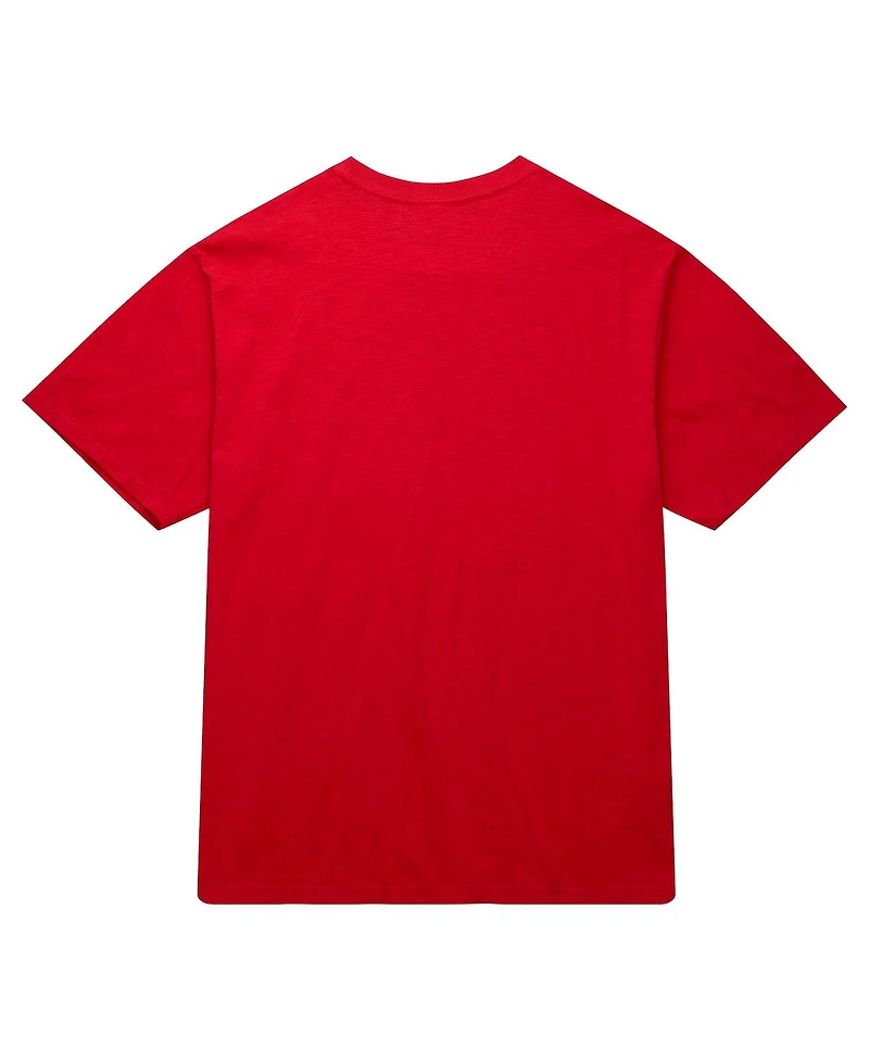 Men's Mitchell & Ness Red Distressed Chicago Bulls Hardwood Classics Legendary Slub T-shirt