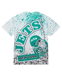 Men's Mitchell & Ness White New York Jets Team Burst Sublimated T-shirt
