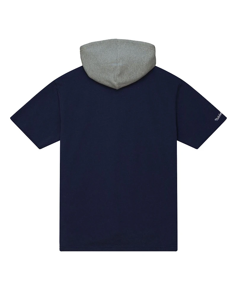Men's Mitchell & Ness Navy Dallas Cowboys Postgame Short Sleeve Hoodie