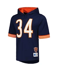 Men's Mitchell & Ness Walter Payton Navy Chicago Bears Retired Player Name and Number Mesh Hoodie T-shirt