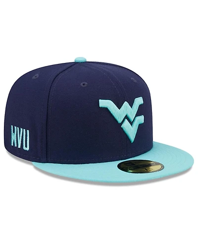 Men's New Era Navy, Light Blue West Virginia Mountaineers 59FIFTY Fitted Hat