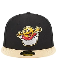 Men's New Era Black Akron RubberDucks Theme Nights Sauerkraut Balls 59FIFTY Fitted Hat
