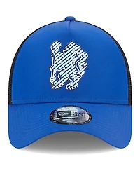 Men's New Era Blue Chelsea Overlay E-Frame Trucker Snapback Hat