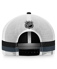 Men's Fanatics Black, White Vegas Golden Knights Fundamental Striped Trucker Adjustable Hat