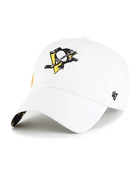 Women's '47 Brand White Pittsburgh Penguins Confetti Clean Up Adjustable Hat