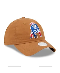Women's New Era Brown New England Patriots Throwback Main Core Classic 2.0 9TWENTY Adjustable Hat
