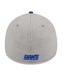 Men's New Era Heather Gray, Royal York Giants Striped 39THIRTY Flex Hat