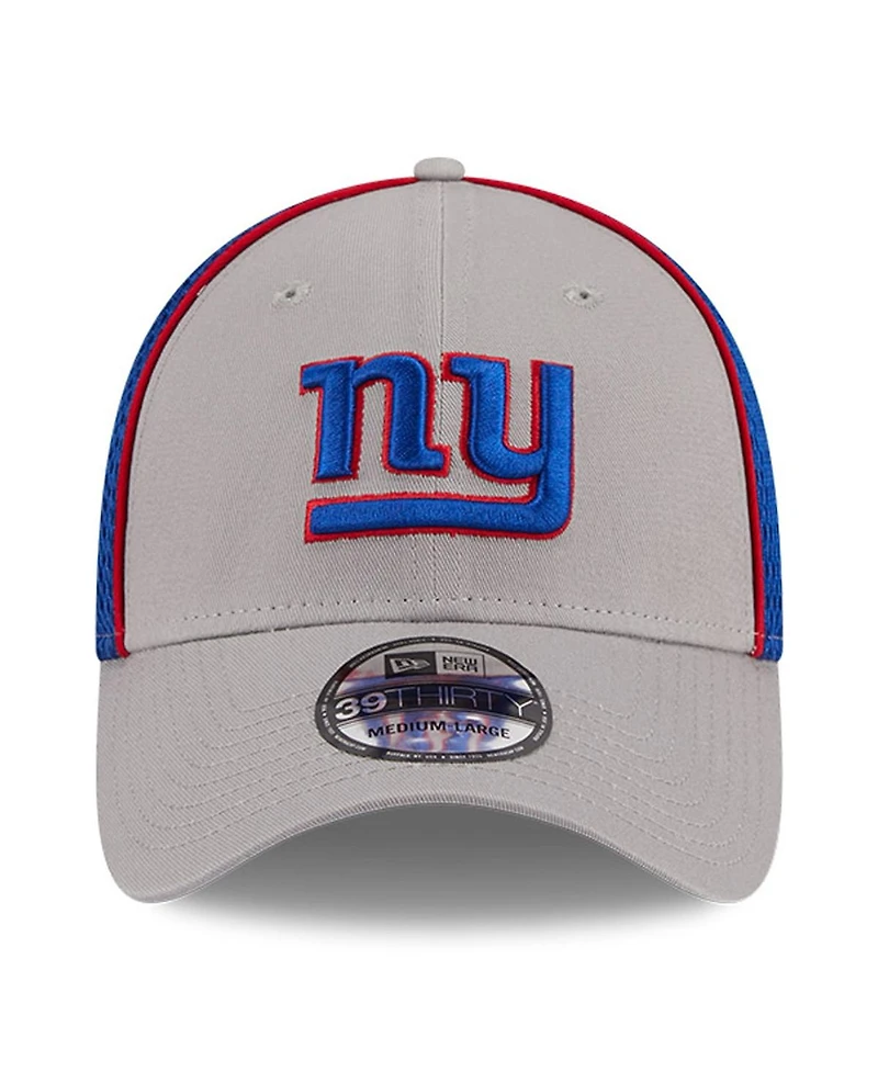 Men's New Era Gray York Giants Pipe 39THIRTY Flex Hat