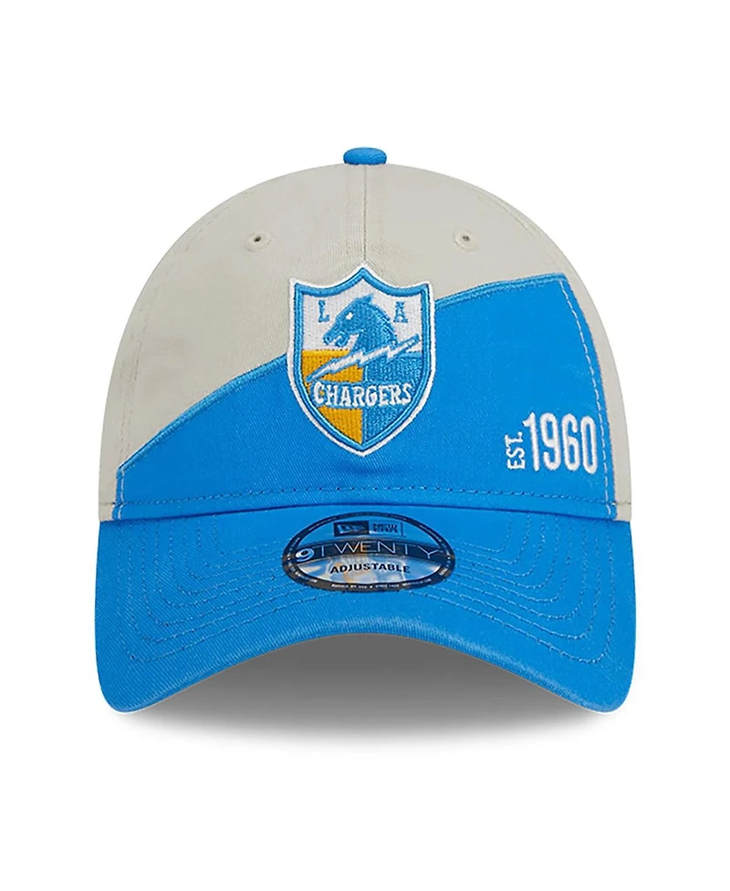 Men's New Era Cream, Powder Blue Los Angeles Chargers 2023 Sideline Historic 9TWENTY Adjustable Hat