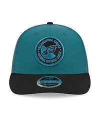 Men's New Era Midnight Green, Black Philadelphia Eagles 2023 Sideline Low Profile 9FIFTY Snapback Hat