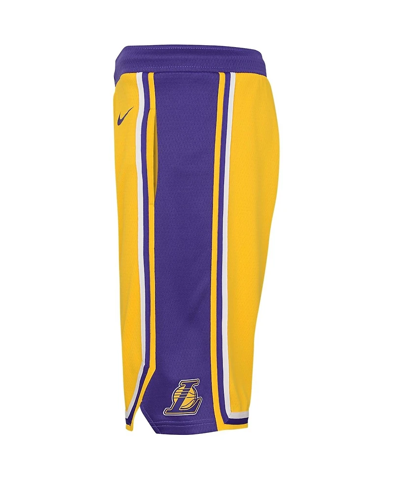 Big Boys Nike Gold Los Angeles Lakers Icon Edition Mesh Performance Swingman Shorts