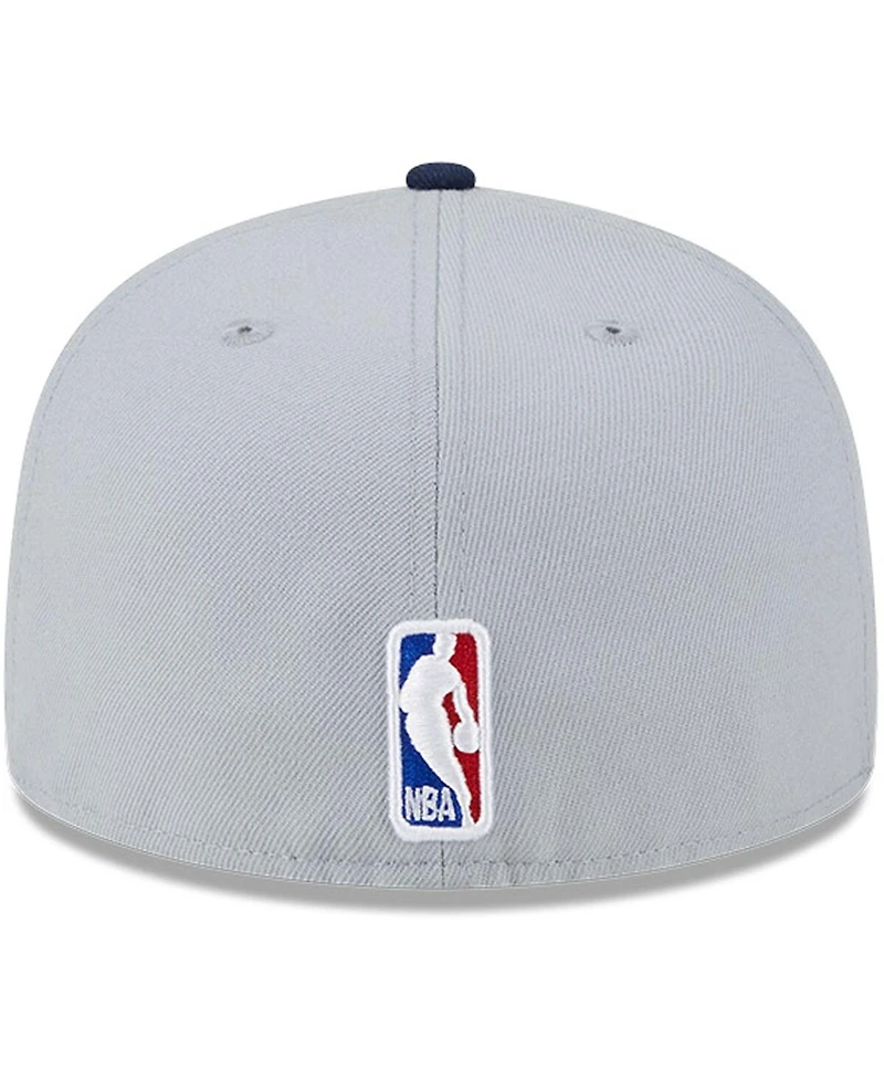 Men's New Era Gray, Navy Orleans Pelicans Tip-Off Two-Tone 59FIFTY Fitted Hat
