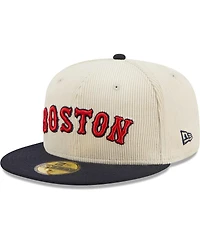 Men's New Era White Boston Red Sox Corduroy Classic 59FIFTY Fitted Hat