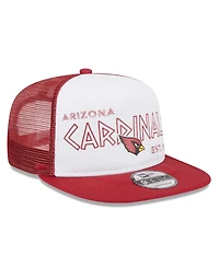 Men's New Era White, Cardinal Arizona Cardinals Banger 9FIFTY Trucker Snapback Hat