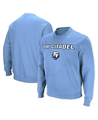 Men's Colosseum Light Blue Citadel Bulldogs Arch & Logo Pullover Sweatshirt