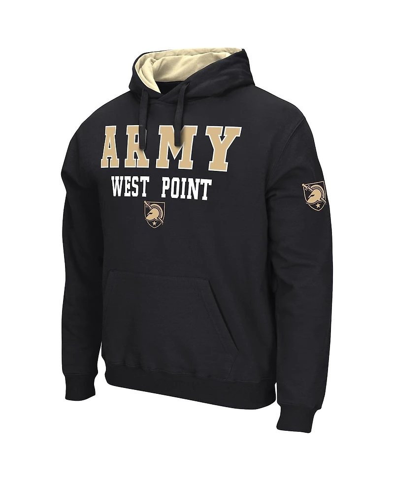 Men's Colosseum Black Army Knights Sunrise Pullover Hoodie