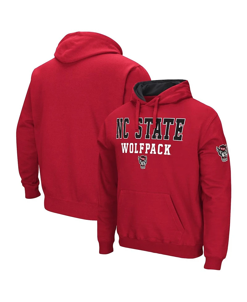 Men's Colosseum Red Nc State Wolfpack Sunrise Pullover Hoodie