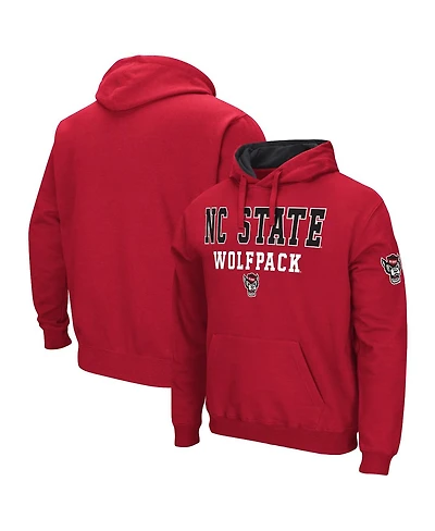 Men's Colosseum Red Nc State Wolfpack Sunrise Pullover Hoodie