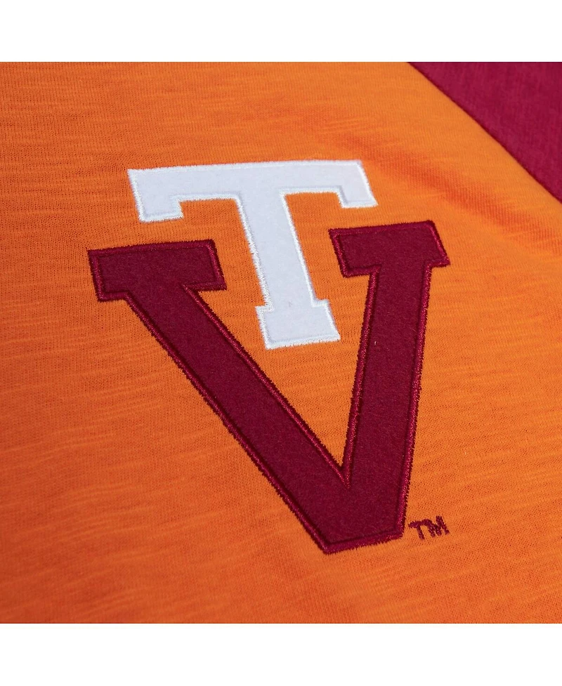 Men's Mitchell & Ness Orange Virginia Tech Hokies Legendary Slub Raglan Long Sleeve T-shirt