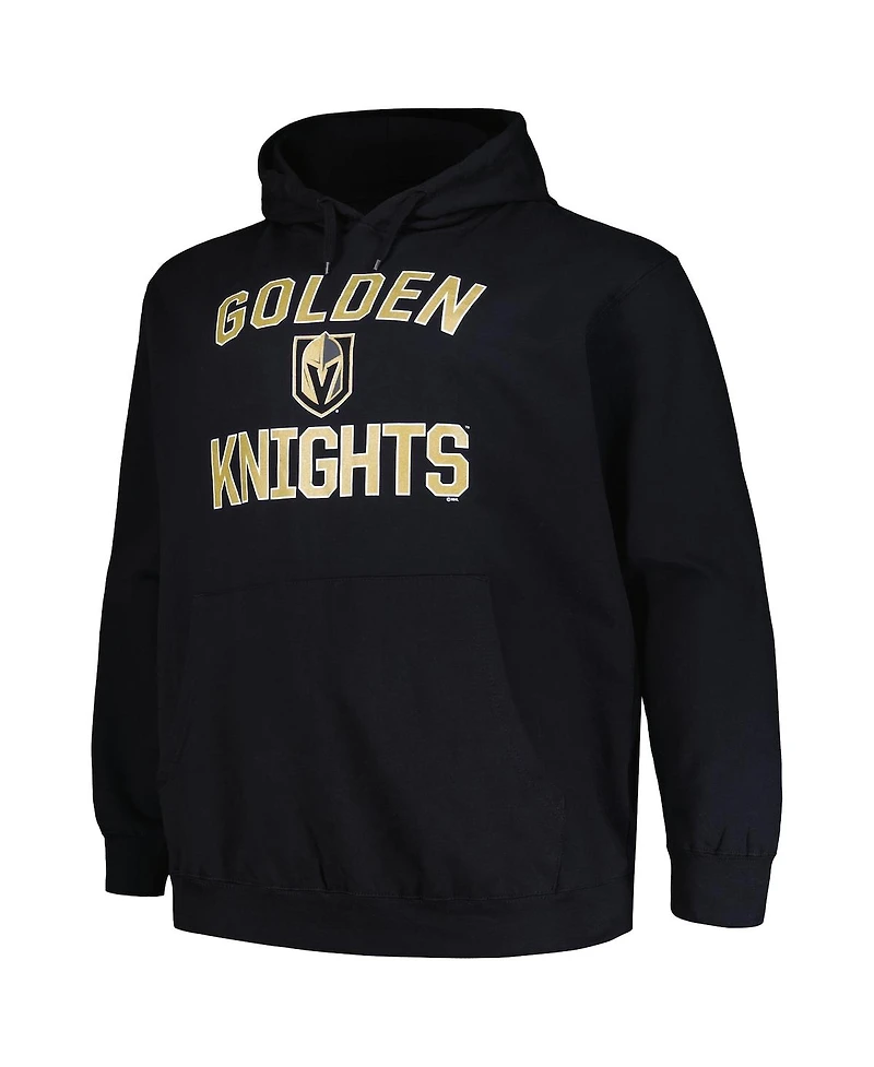 Men's Profile Black Vegas Golden Knights Big and Tall Arch Over Logo Pullover Hoodie