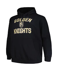Men's Profile Black Vegas Golden Knights Big and Tall Arch Over Logo Pullover Hoodie