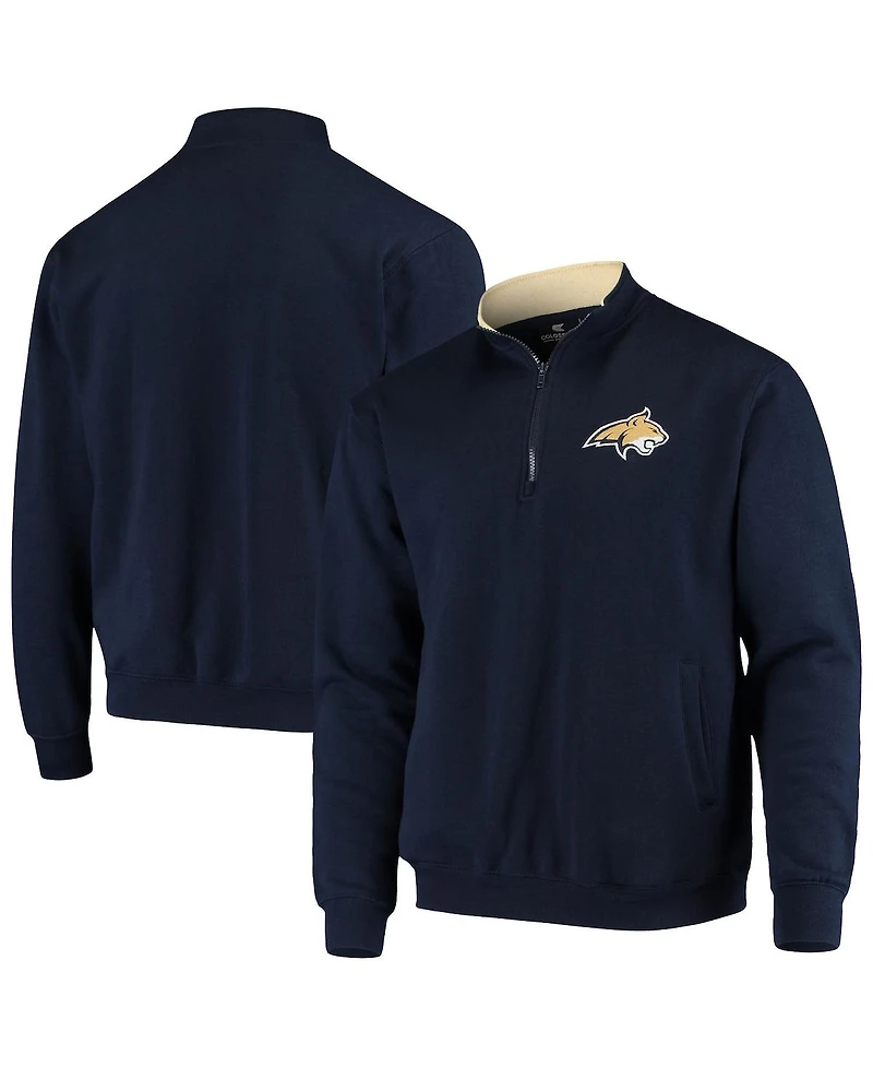 Men's Colosseum Navy Montana State Bobcats Tortugas Logo Quarter-Zip Jacket