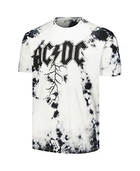 Men's White Distressed Ac/Dc Logo Washed Graphic T-shirt