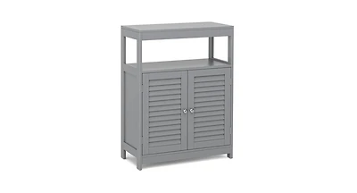 Freestanding Bathroom Floor Cabinet with Double Shutter Doors