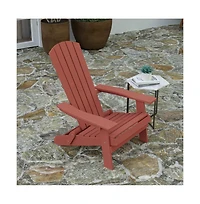 Set Of Riviera Poly Resin Folding Adirondack Lounge Chair