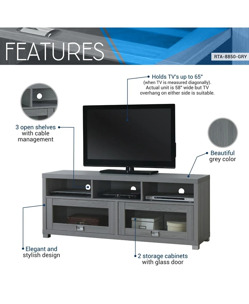 Streamdale Durbin Tv Stand For TVs Up To 75In, Grey