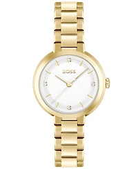 Hugo Boss Women's Sena Quartz Ionic Plated Thin Gold-Tone Steel Watch 34mm