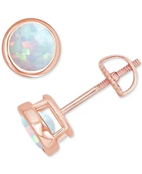Lab-Grown Opal Bezel-Set Solitaire Stud Earrings (1/3 ct. t.w.)