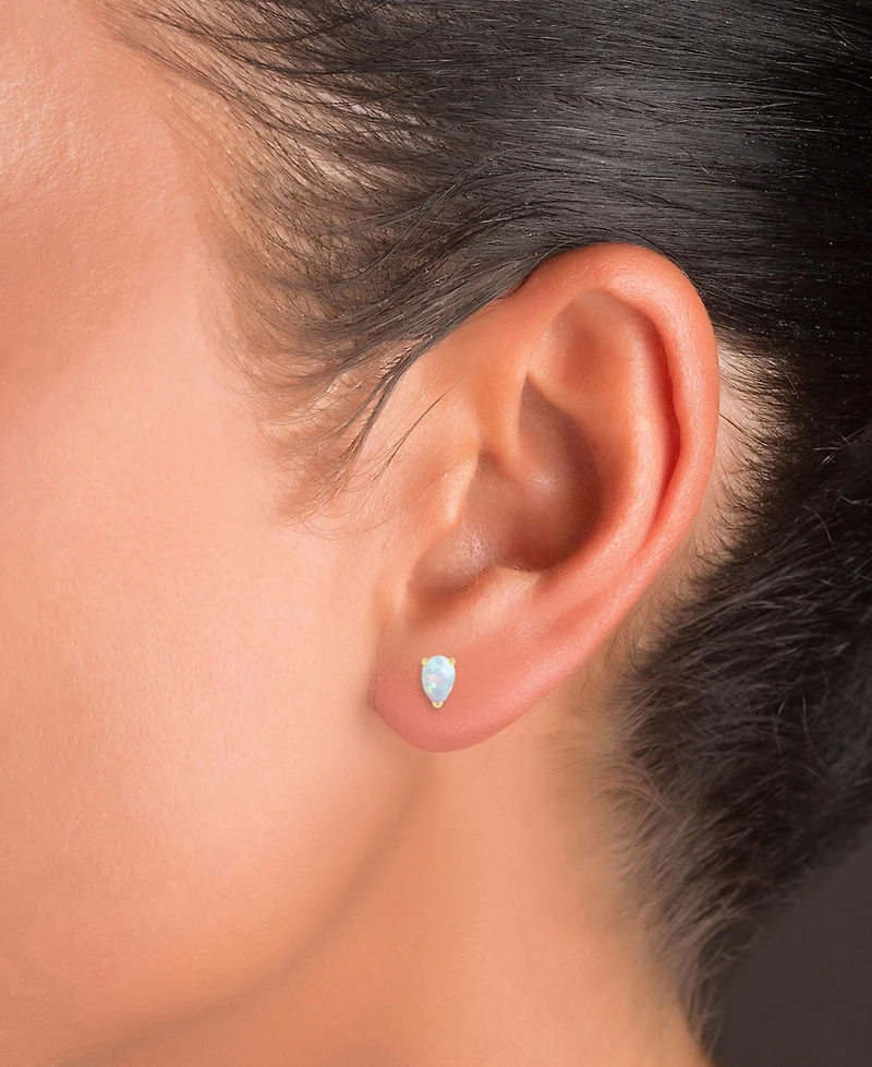 Lab-Grown Opal Pear-Shape Screw Back Stud Earrings (5/8 ct. t.w.)